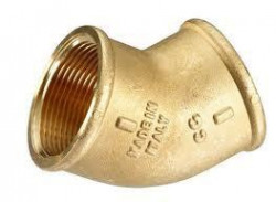 Messing bocht 45° binnendraad/inwendige draad 5/4