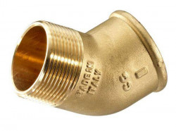 Messing bocht 45° buitendraad 1