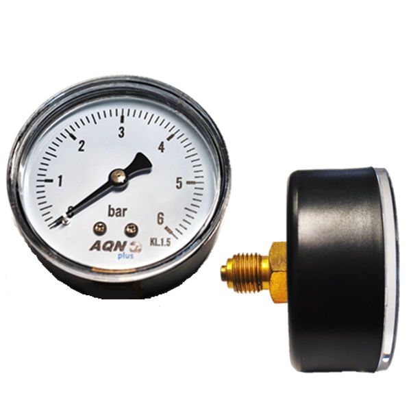 Manometer  0-  6 bar Achterzijde / 1/4
