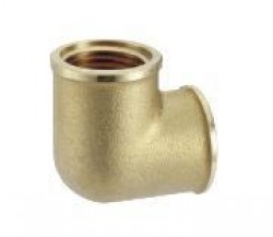 Messing bocht 90° binnendraad -3/4