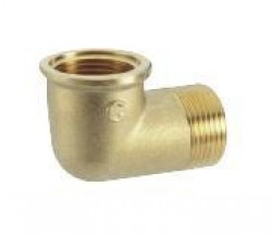 Messing bocht 90° buitendraad 5/4